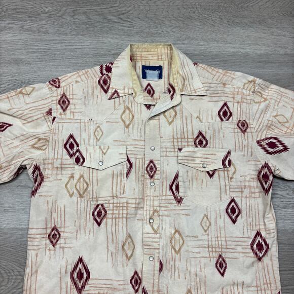 Vintage Wrangler Aztec Southwest Pearl Snap Button Up Shirt Men's XL - Picture 2 of 8